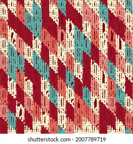 Abstract geometric seamless pattern with colored rectangular segments.
