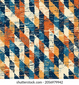 Abstract geometric seamless pattern with colored rectangular segments.