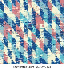 Abstract geometric seamless pattern with colored rectangular segments.
