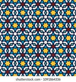 Abstract geometric seamless pattern in colorful style, vector illustration with texture