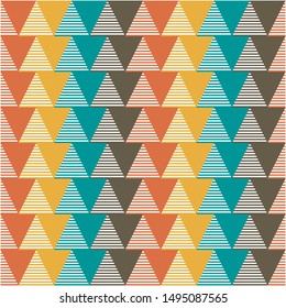 Abstract geometric seamless pattern. Colorful background with unique shapes in vector. Trendy concept design for print, fabric, tile. Eps10