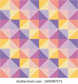 Abstract geometric seamless pattern. Colorful background with unique shapes in vector. Trendy concept design for print, fabric, tile. Eps10
