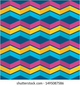 Abstract geometric seamless pattern. Colorful background with unique shapes in vector. Trendy concept design for print, fabric, tile. Eps10