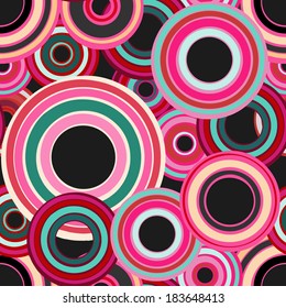 Abstract geometric seamless pattern with colorful circles - vector 