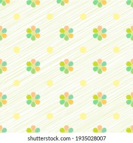 Abstract geometric seamless pattern with colorful flower