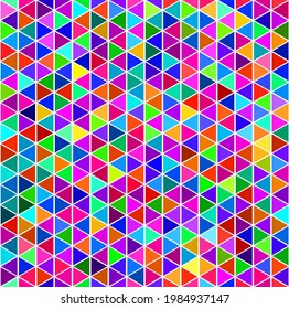 Resumen del patrón geométrico sin costuras de triángulos coloridos. Textura moderna y elegante