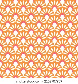 Abstract geometric seamless pattern. Colorful wallpaper vector print. Multicolor asian style fishcsale ornament. Simple shaped small scale fashion textile design