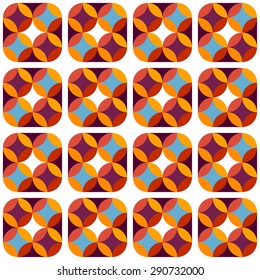Abstract geometric seamless pattern of colorful circles
