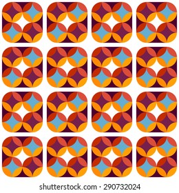 Abstract geometric seamless pattern of colorful circles