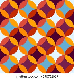 Abstract geometric seamless pattern of colorful circles