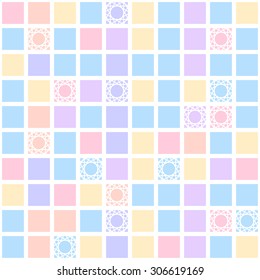 Abstract geometric seamless pattern with colorful squares background. Vector illustration