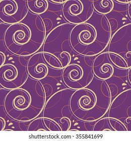 Abstract geometric seamless pattern with colorful spirals, lines, tapes, points and spots. Vector endless pattern for creating card, web page background, wallpaper and textile.