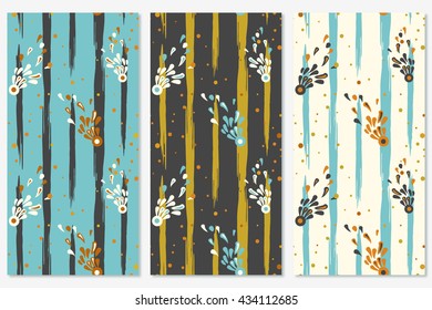 Abstract geometric seamless pattern with colorful rectangles, spirals, triangles, circles, strips.Vector endless pattern for creating card, web page background, wallpaper, textile.Hand drawn elements.