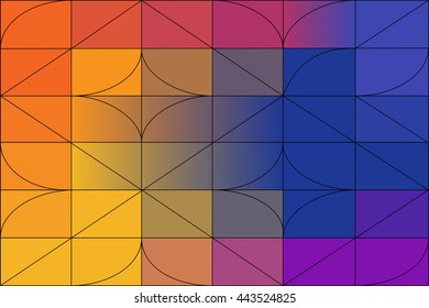 Abstract geometric seamless pattern with colorful gradient color 
