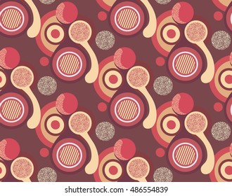 Abstract geometric seamless pattern. Colorful round shapes. Vector illustration, eps10