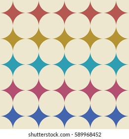 Abstract geometric seamless pattern. Colorful background. Retro colored backdrop. Vector illustration.