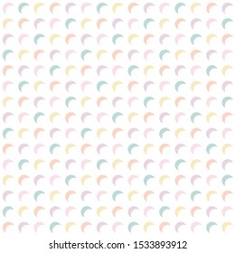 Abstract geometric seamless pattern 
Crescent circle colorful kawaii background. Vector illustration eps 10.