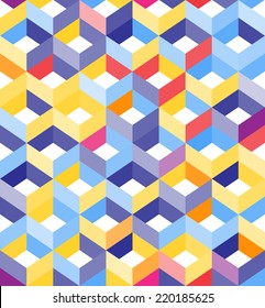 Abstract geometric seamless pattern with cubes