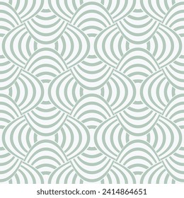 Resumen del patrón geométrico sin soldadura con cuadrícula de formas curvadas. fondo monocromático redondeado del vector moderno.