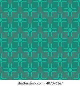 Abstract geometric seamless pattern in cyan colors.