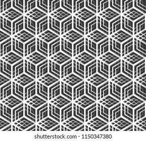 Abstract geometric seamless pattern Dark digital technology background