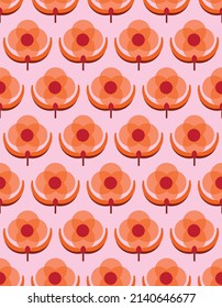 Abstract geometric seamless pattern. Decorative ornament in retro vintage design flat style. Floral backdrop.