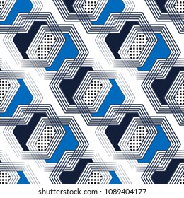 Patrón abstracto geométrico transparente. Denim diseño gráfico urbano. Diseño de moda - Triángulo de impresión de diseño de estilo rt. Con líneas verticales de desvanecimiento, pistas, franjas de medio tono. Ilustración de estilo deportivo extremo. De moda