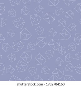 Abstract geometric seamless pattern  design. Blue background with envelopes. Creative template design. Vector illustration for web and print.