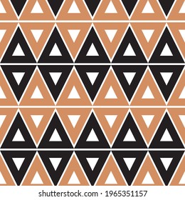 abstract geometric seamless pattern design illustration. brown, and black colors on white background.