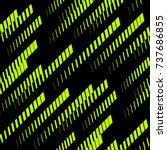Abstract geometric seamless pattern with diagonal lines, tracks, halftone stripes. Extreme sport style, urban art texture. Trendy background in bright neon colors, green and black. - Stock vector