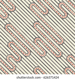 Abstract geometric seamless pattern with diagonal winding stripes. Endless pattern with  stripes can be used for ceramic tile, wallpaper, linoleum, textile, wrapping paper, web page background. Vector