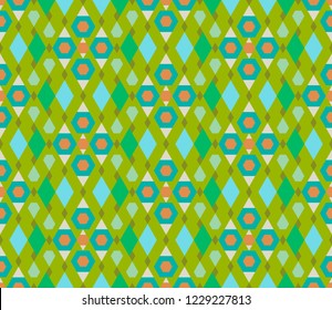 Abstract geometric seamless pattern with different shapes. Triangles, rhombuses, lines. Vector illustration. 