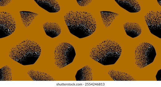 Abstract geometric seamless pattern with distress drawing effect. Vector pattern