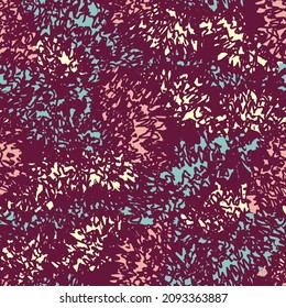 Abstract geometric seamless pattern in doodle style with color segments.
