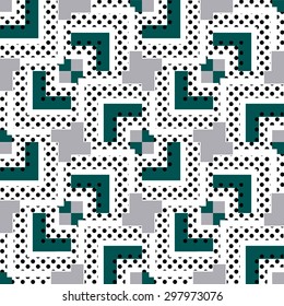 Abstract geometric seamless pattern with dots