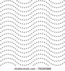 Abstract geometric seamless pattern with dots. Vector background. Graphic wavy stripes.