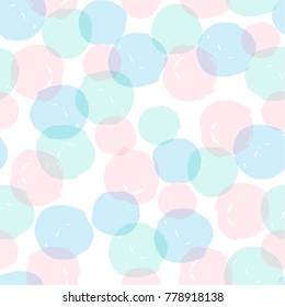 Abstract geometric seamless pattern with dots. Modern abstract design for paper, cover, fabric, interior decor and other users. Ideal for baby girl design.