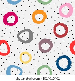 Abstract geometric seamless pattern. Drawn by hand with rough brush. Grunge, sketch, doodle. Endless vector illustration.