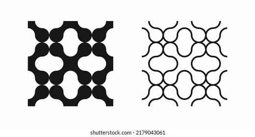 Abstract Geometric Seamless Pattern Editable Vector Illustration Set