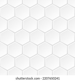 Abstract geometric seamless pattern and embossed white hexagon tiles  Vector illustration  Can be used for wallpaper  banner  wrapping  fabric  app  web  print  business card  presentation template 