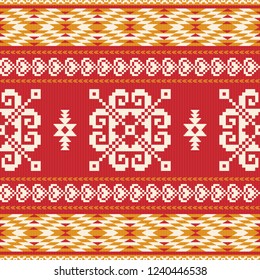 Abstract geometric seamless pattern in ethnic style