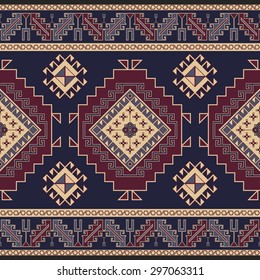 Abstract geometric seamless pattern in ethnic style . Vector background