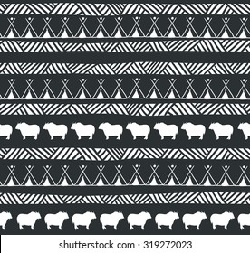 Abstract geometric seamless pattern. Ethnic decorative background.