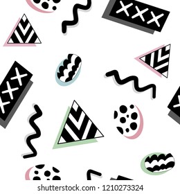 Abstract geometric Seamless pattern. Exotic fashion trend and textile design. Repeated vector illustration.