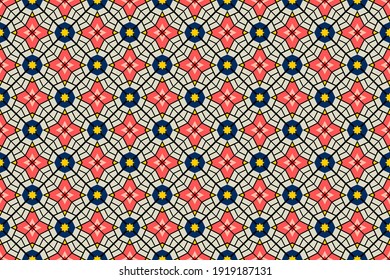 Abstract geometric seamless pattern for fabric textile wallpaper.