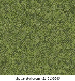 Abstract geometric seamless pattern. Forest green camo halftone colored tiles background. Modern stylish ornament texture for wrapping paper, carpet, bathroom tiles or clothing textile print