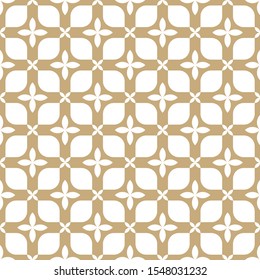 Abstract geometric seamless pattern. Gold and white ornament. Vector background.