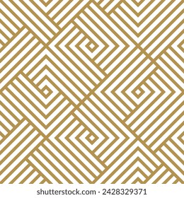 Abstraktes geometrisches nahtloses Muster. Gold und Weiß. Moderne stilvolle Textur wiederholt Vektor Hintergrund.