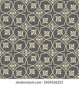 Abstract geometric seamless pattern. Gold and gray Graphic modern ornamental vector background.