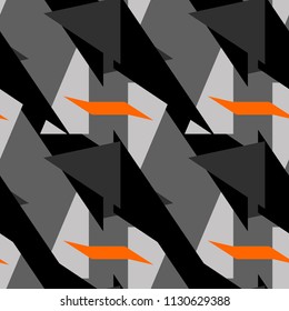 Abstract geometric seamless pattern. Graphic vector. Racing background for vinyl wrap and decal. Grunge, neon texture pattern.